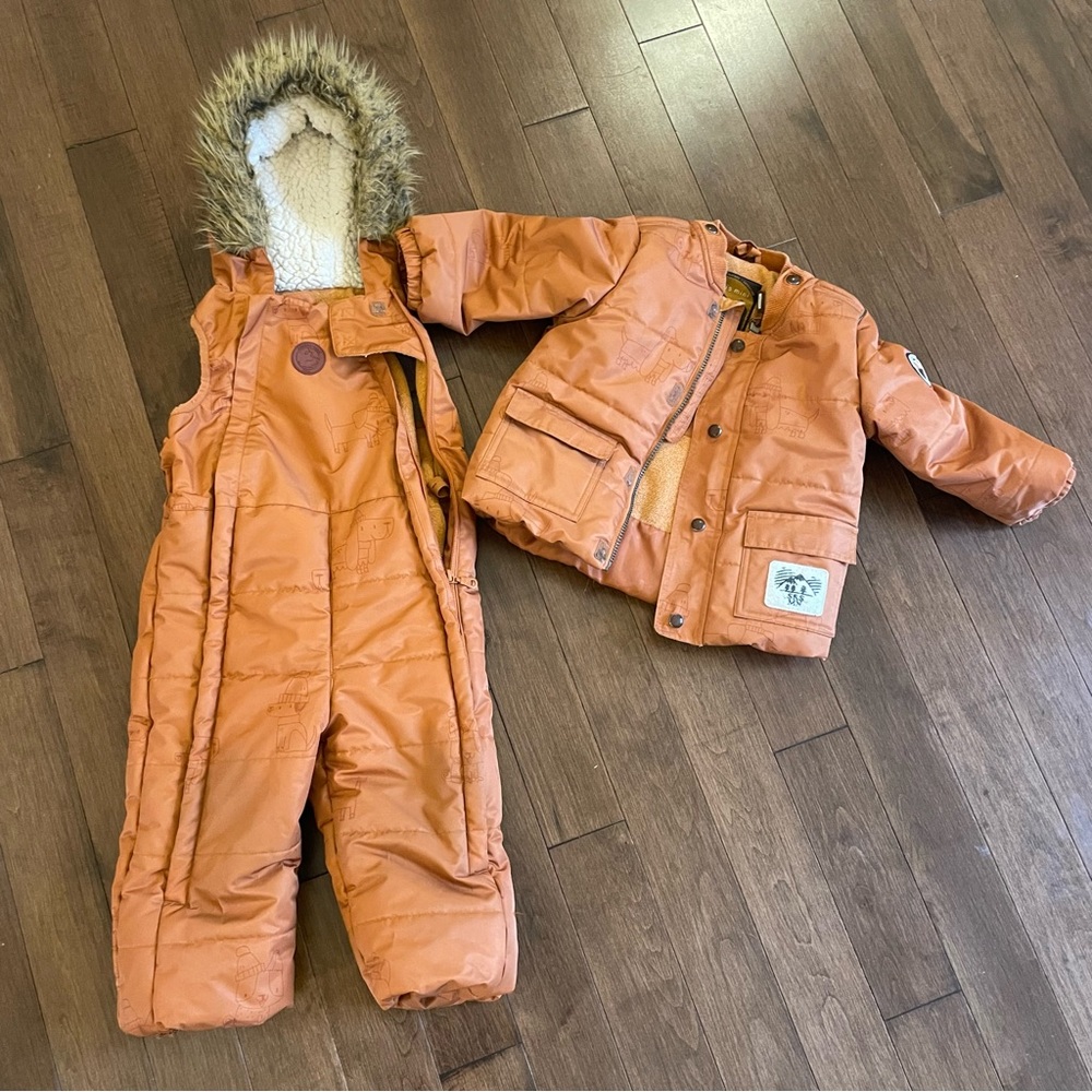 3/ 1 copper color baby snowsuit size 18-24 months from Souris Mini -Mint cond.